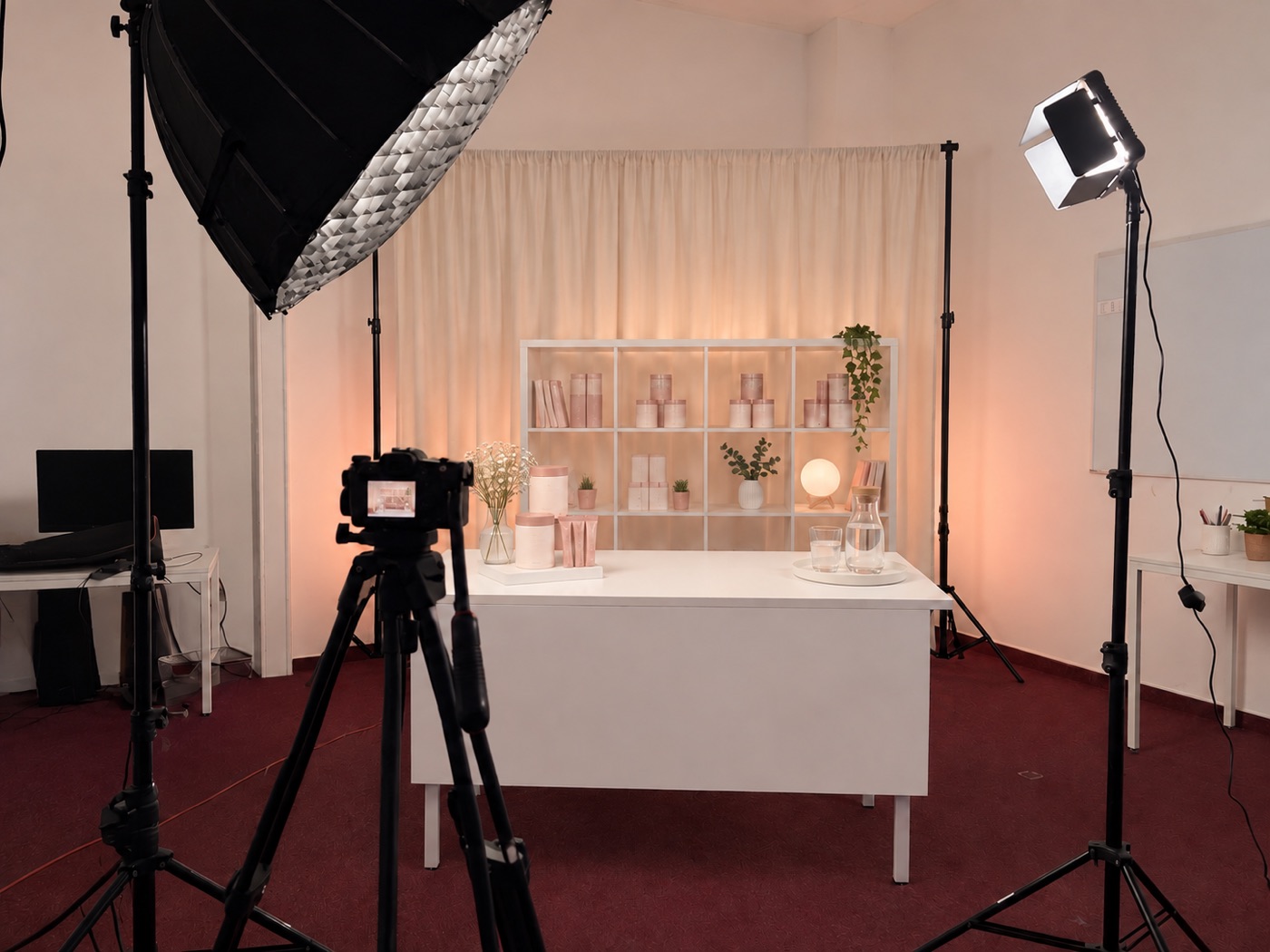 ShortPRO LIVE studio set up for a beauty livestream